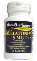 Mason Vitamins Melatonin 5 Mg with Vitamin B-6 Extra Strength  60-Count (pack of 3)