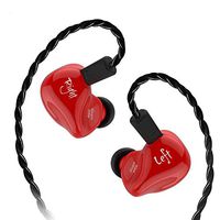 KZ ZS4 High Fidelity Headphones,KZ earbud,In Ear Earphones,Powerfull Bass In ear Monitors,Exchange Cable design and Balanced Armature Dynamic Hybrid for Sound Customization Earphone(Without Mic - Red)