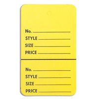 KC Store Fixtures 08906 Perforated Merchandise Tags without Strings, 1-3/4" x 2-7/8", Yellow (Pack of 1000)