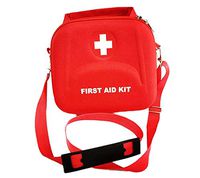 Jipemtra First Aid Hard Case Empty First Aid Hard Shell Case First Aid EVA Hard Red Medical Case for Home Health First Emergency Responder Camping Outdoors (Red with Belt)