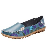 Shusuen Fashion Women's Slip On Flats Shoes Comfort Walking Classic Round Toe Shoes Pumps Loafers Blue