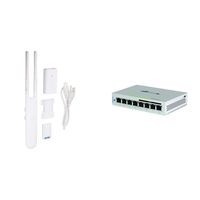 Ubiquiti UAP-AC-M-US Unifi Mesh Access Point, White Bundle with Ubiquiti UniFi Switch 8 60W (US-8-60W)