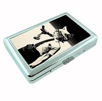Cat Falling Down Funny Metal Silver Cigarette Case Holder Box