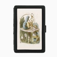 Alice In Wonderland Tenniel Hookah Double-Sided Black Color Cigarette Case, ID Holder, and wallet D-283