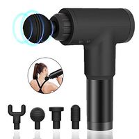 Massage Gun, 6 Speeds Cordless Handheld Deep Tissue Percussion Electric,Muscle Massager,Quiet Brushless Motor, Including 4 Massage Heads(Black)
