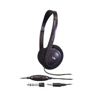 Cyber Acoustics ACM-90b PC/Audio Stereo Headphone, Stereo Headset 3.5mm/6.3mm 8ft Cord Black Volume OEM