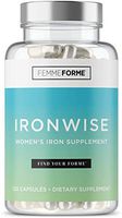 Femme Forme IronWise: High Absorption Iron Supplement for Women with Patented IronAid - Controlled Release Iron for Zero Stomach Irritation and Maximum Bioavailability, 18mg FE Iron, 120 Capsules