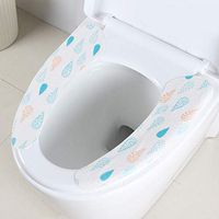 BAOIWEI Soft Warm Toilet Seat Cover Lid Pad, Washable and Reusable Cushion Bathroom Cold Loop WC Removable Cartoon Style Sticky Washroom Toilet Cushion (D)