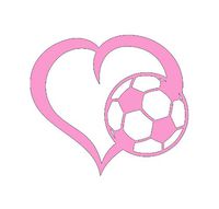 CCI Love Soccer Decal Vinyl Sticker|Cars Trucks Vans Walls Laptop| Pink |5.5 x 5 in|CCI1581