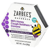 Zarbee's Naturals 96% Honey Cough Soothers + Immune with Elderberry, Vitamin C, D, and Zinc for Immune Support*, Natural Mixed Berry Flavor, 14 Drops