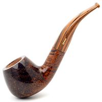 LS Pipe - Arctic Tundra Imported Pipe Non-Fixed Pattern Mouthpiece Smooth Stone Nanmu Curved Bucket