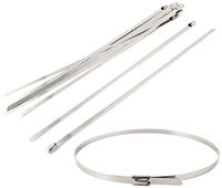 uxcell Stainless Steel Cable Pipe Tie Hoop Hose Clamp, 4.6mm x 250mm, 10pcs