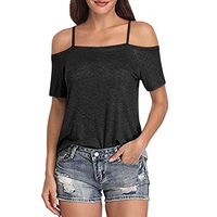 Liraly Strappy Cold Shoulder Solid T-Shirt for Women, Stylish and Unique Style Women Short Sleeve Tops Blouses