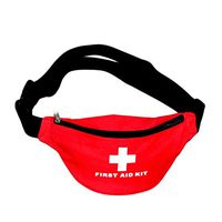 Jipemtra First Aid Fanny Pack First Aid Bag Red Travel Rescue Bag Empty Pouch First Responder Storage Compact Survival Medicine Bag Pocket Container for Car Home Ourdoors (Red Fanny Pack)