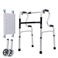 Adjustable Walker Aluminum Alloy with Wheels and Sitting Board for Elderly, Seniors, Handicap, Disabled Max Bearing Weight 180kg(400 lbs)