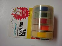 DYMO Model 728414 Assorted Glossy Finish Labeling Tapes, 3/8in. x 4ft, Pack of 5
