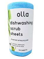 Olla Dishwashing Scrub sheet, 50 Sheet per roll, Alternative dishwashing Sponge, Sanitary and Kitchen Practice