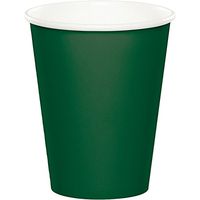 Club Pack of 240 Hunter Green Disposable Paper Hot and Cold Drinking Party Cups 9oz.