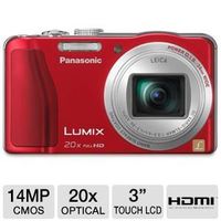Panasonic Lumix ZS20 14.1 High Sensitivity MOS Digtial Camera with 20x Optical Zoom, Red (DMC-ZS20R)