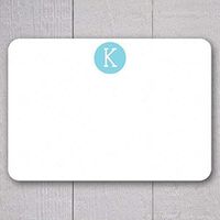 Initial Note Cards - 24pk, Personalized Flat Note Cards, Printed without Envelopes (NC-006)