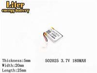 3.7V 350mAh 502035 Lithium Polymer Ion Rechargeable Battery Lithium Polymer Li-Po Battery for MP4 GPS MP3 Bluetooth Stereo DIY Gift