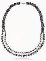 Elegant Womens Hematite Magnetic Therapy Necklace with Healing Stones Pain Relief for Neck Arthritis Migraine Headaches Shoulders and Back (Regular, Amethyst)