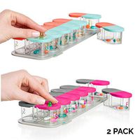 2 Pack Bundle - Sagely Smart XL Weekly Pill Organizer - Sleek AM/PM Pill Box with 7 Day Travel Containers and Free Reminder App (Mint Blue/Coral & Pink/Gray)
