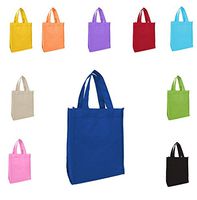 (Mix Bright Color) Eco Online Market Party Tote Bags, Fun Bags, Economy 8" Party Favor Tote Gift Bags With Handles,Small Size Gift Bag -Non-Woven Material (Assorted, 12)