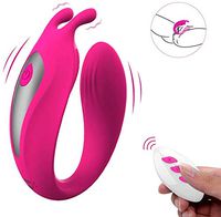 U-Shaped Two-in-one Mode Wearable Vibration Wireless Remote Control Waterproof Double-Head Vibration Hands-Free for Women and Couples