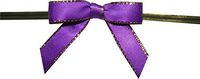 Small Purple Twist Tie Bows with Gold Edges- 250pc