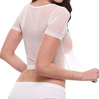 Women's Sexy Sheer Mesh Tops Casual T Shirt Short Sleeve Blouse Lingerie Sexy Plus Size