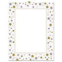 Design Paper, 24 lbs., Stars & Swirls, 8-1/2 x 11, White, 40/Pack