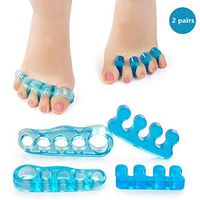 2 Pairs Gel Toe Separator Toe Stretcher - RAGZAN Hammer Toe & Bunion Corrector for Men and Women, Correct Your Toes Naturally - Blue