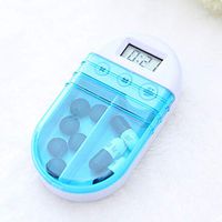 Alician Mini Portable Pills Reminder Alarm Timer Electronic Box Organizer with Display Small First Aid Kit