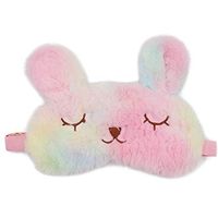 Cute Plush Sleep Eye Mask Animal Breathable Blindfold with Elastic Strap Soft Eye Cover for Night Sleeping, Travel, Nap