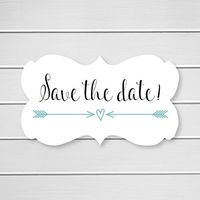 36- Save The Date Wedding Envelope Seals (#366) (Black)