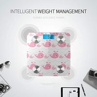 Cute Cartoon Whale and Waves Scales Personal Weight Scale Body Fat Weight Scale Tracks 8 Key Compositions Analyzer Sync with Fitness Apps 400 Lbs