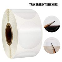Luckycyc Transparent Sticker, 500PCS PVC Label Stickers Transparent Package Sealing Stickers Round Envelope Tab Sealers Handmade Crafts Decoration for Boxes Books Envelopes Bags