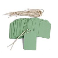 Obling Paper Tags, Gift Tags with String 7cm X 4cm Green Craft Tags Paper Tags with Twine Perfect for Arts and Crafts, Christmas, Valentine's Day, Wedding and Holiday, Tags for Gift, 100PCS