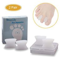 Revival Dr. Toe Separators, Toe Straightener for Relaxing Toes, Bunion Pain Relief - Two Sizes available - 4 Pieces (L, white)