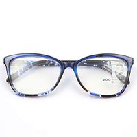 Progressive Multifocal Reading Glasses Computer Readers for Women 3.0 3.00 +3.00 300 Multi Focus Plastic Spring Hinges Rectangular C4300-blue