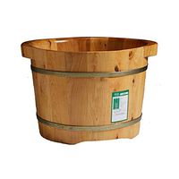 Foot Tub，Household Foot Bath Barrel，Solid Wood Foot Soaking Barrel， Double Ear Barrel Wooden Foot Bath Barrel，Health Pedicure Bucket