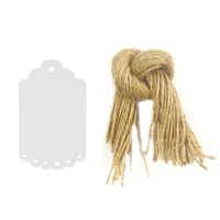 Allydrew 50 Gift Tags/Kraft Hang Tags with Free Cut Strings for Gifts, Crafts & Price Tags, Small Scalloped Edge (White)