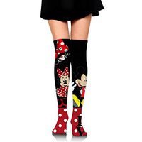 JINUNNU Women Thigh High Socks Compression Leg Warmer Mickey Mouse Boot Stocking Extra Long Sport Tube Socks