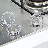 AGAWA 6Pcs Clear Stove Knob Safety Covers Child Safety Guards Heat Resistant Child Proof Lock for Oven/Stove Top/Gas Range,Assorted Color