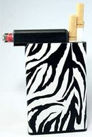 Cigarette Case with Built on Lighter Holder (Zebra Stripes)