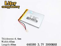 3.7V 3000mAh 446580 Lithium Polymer Ion Rechargeable Battery Lithium Polymer Li-Po Battery for MP4 GPS MP3 Bluetooth Stereo DIY Gift