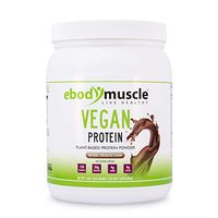 ebodymuscle Vegan Protein Powder 16 oz. Plant Based with No Animal Products. 30g Protein in Every Scoop. Build Muscle, Lose Weight, Promotes Wellness, Beautiful Younger Skin, Hair, Teeth (Chocolate)
