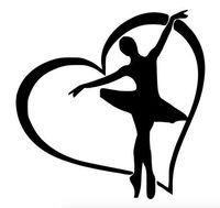 Home Grown Claremore I Love Ballet - Dance - Multiple Colors - Vinyl Sticker Decal | Perfect for Cars Motorcycles Trucks Laptops Wall Décor