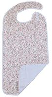 ObboMed MG-1500NA Adult Waterproof Bib Clothing Protector, Keep Mealtime Neat Apron, 17.7” x 36”, Pink Floral, 1pc